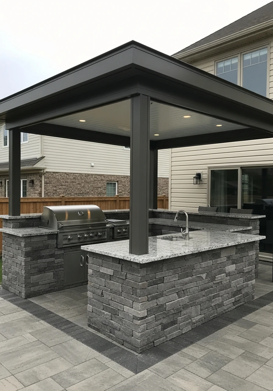 Full Roof Extension Coverage - 50 Outdoor Kitchen Design Ideas For A High-End Patio Look