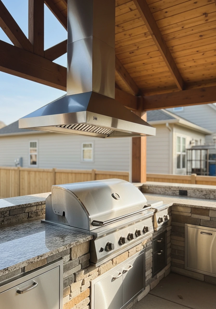 Proper Grill Vent Hood - 50 Outdoor Kitchen Design Ideas For A High-End Patio Look