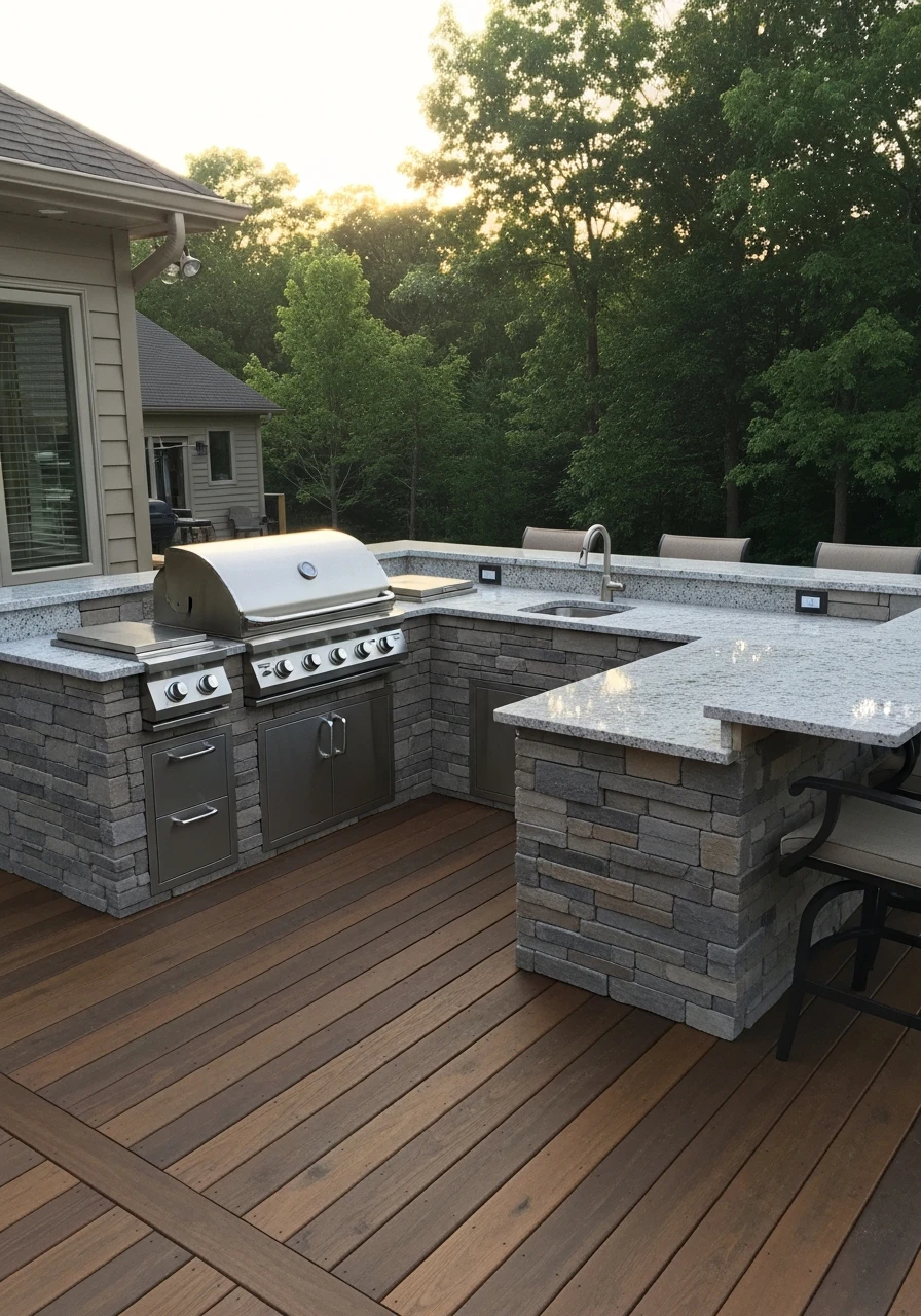 Efficient L-Shaped Layout - 50 Outdoor Kitchen Design Ideas For A High-End Patio Look