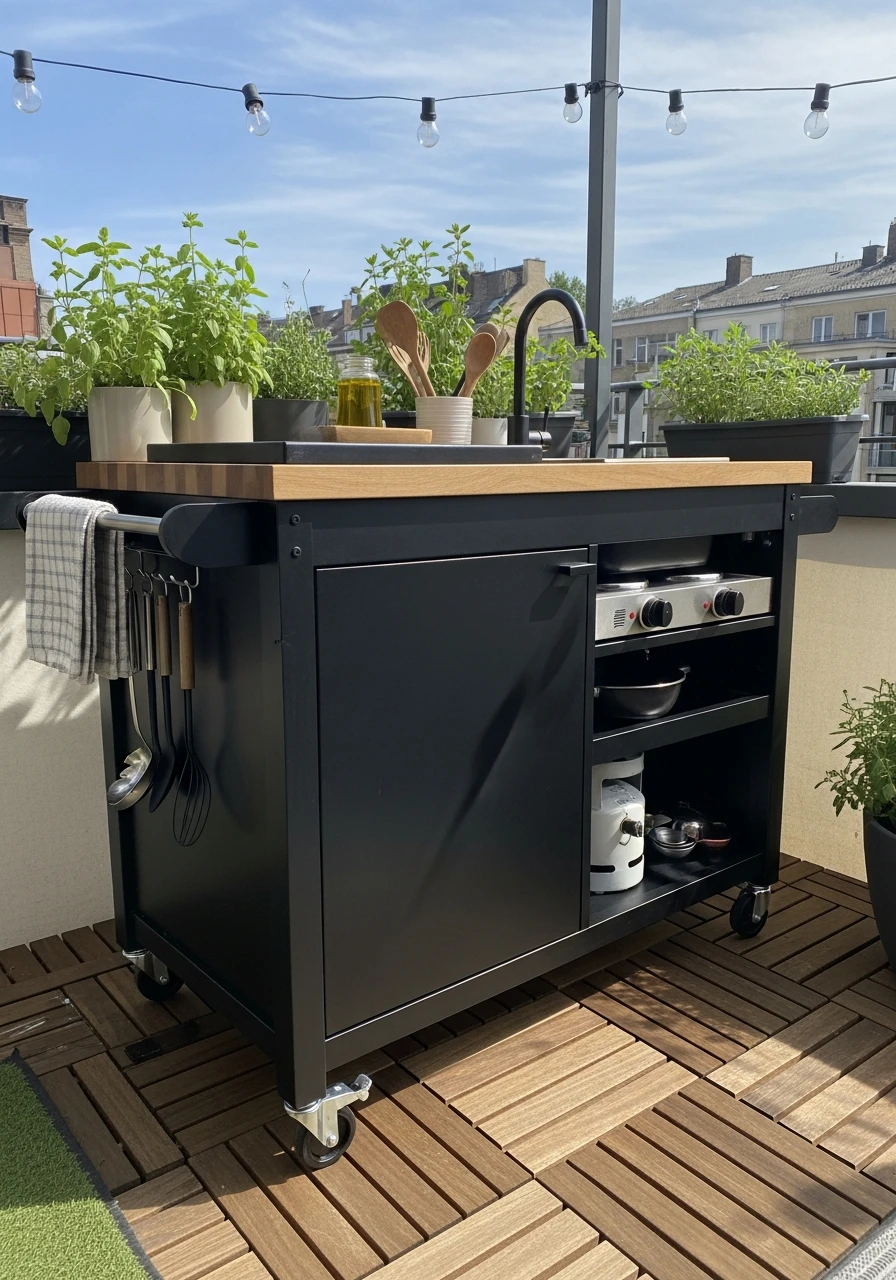 Flexible Freestanding Island - 50 Outdoor Kitchen Design Ideas For A High-End Patio Look