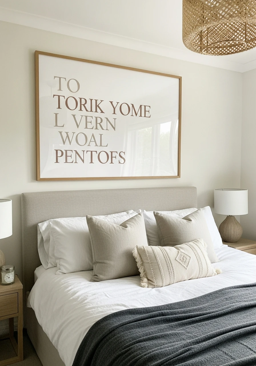 Simple Typography Wall Art - 50 Genius Over the Bed Wall Decor Ideas That Look Expensive