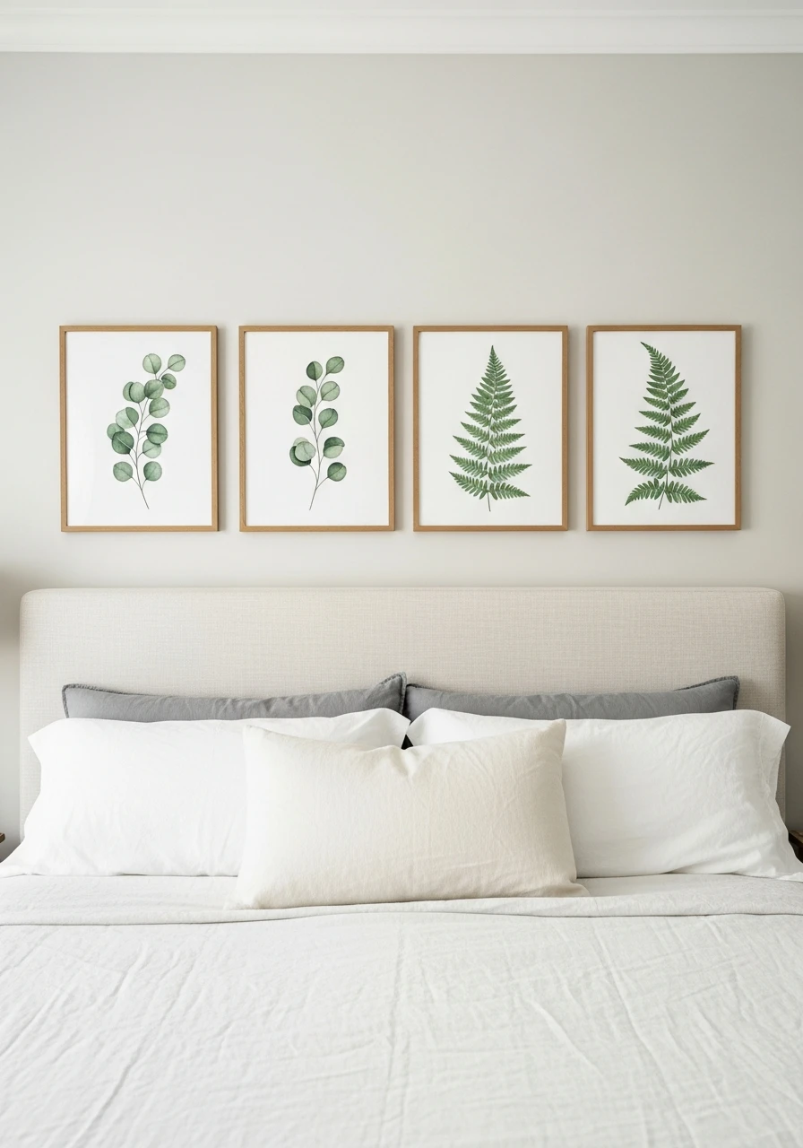 Fresh Look With Botanicals - 50 Genius Over the Bed Wall Decor Ideas That Look Expensive