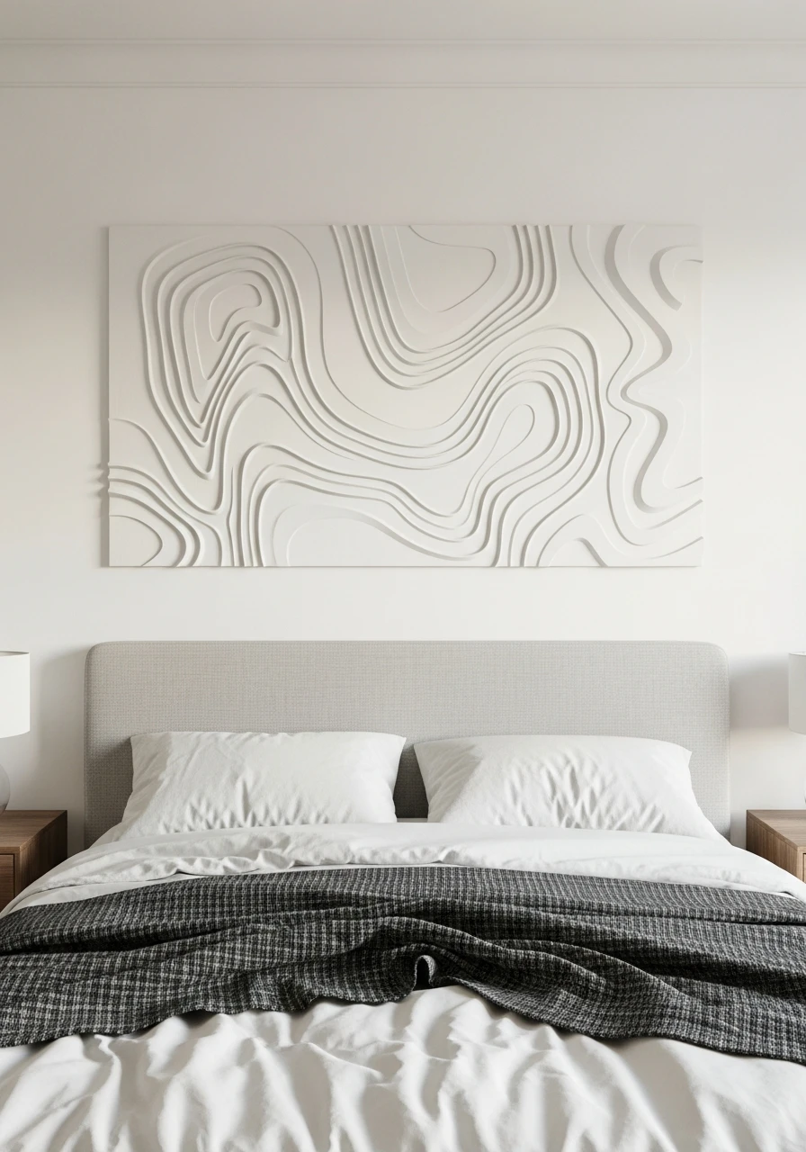 Depth From 3D Sculptures - 50 Genius Over the Bed Wall Decor Ideas That Look Expensive