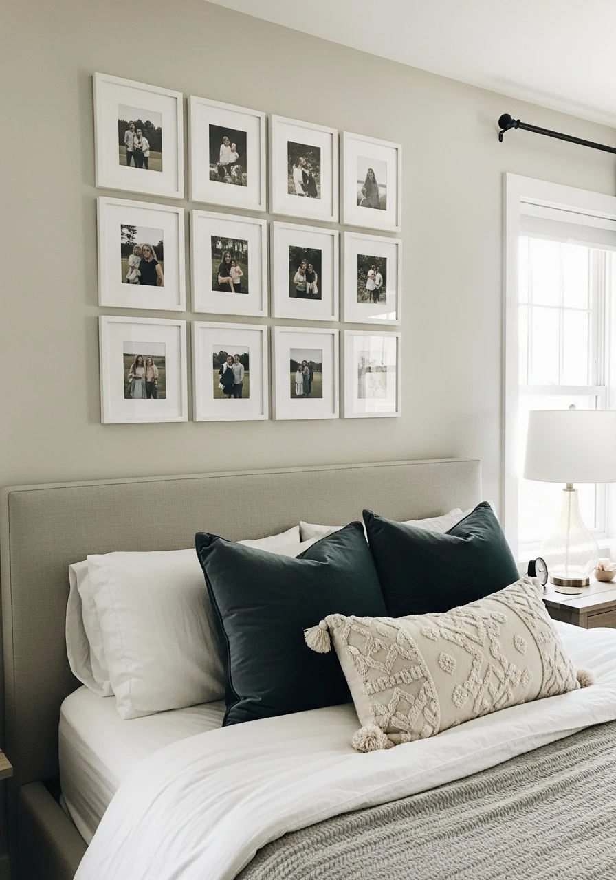 Curated Custom Photo Collage - 50 Genius Over the Bed Wall Decor Ideas That Look Expensive