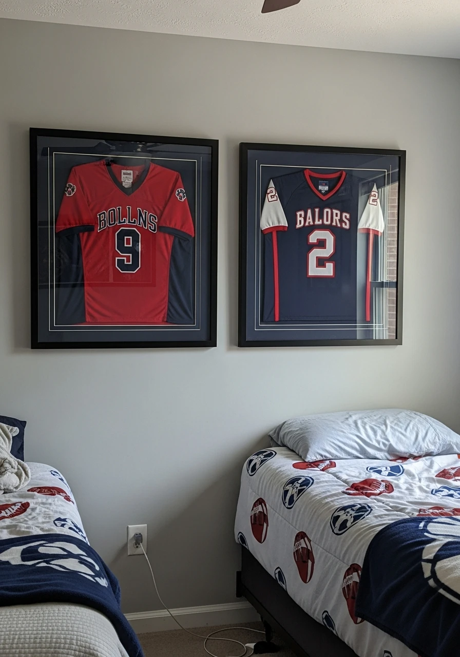 Sports Jersey Frames - Preteen boys bedroom ideas