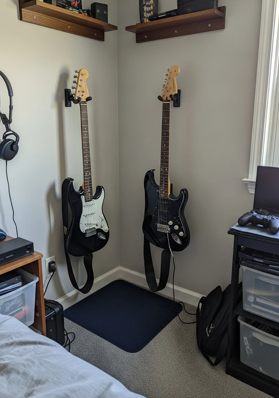 Guitar Wall Mounts - Preteen boys bedroom ideas