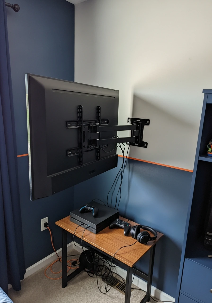 Wall Mounted TV - Preteen boys bedroom ideas