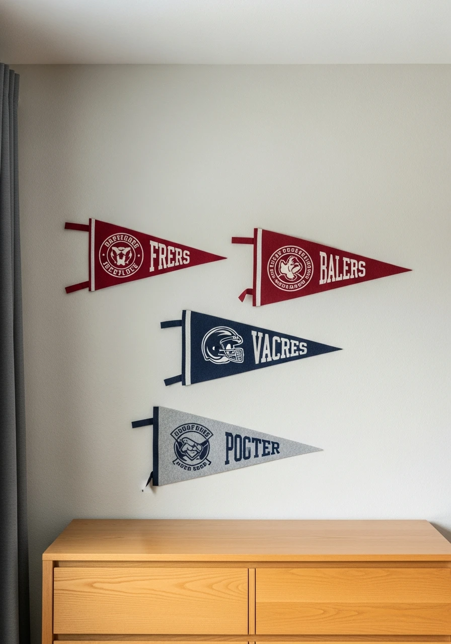 Simple Team Banners - Preteen boys bedroom ideas