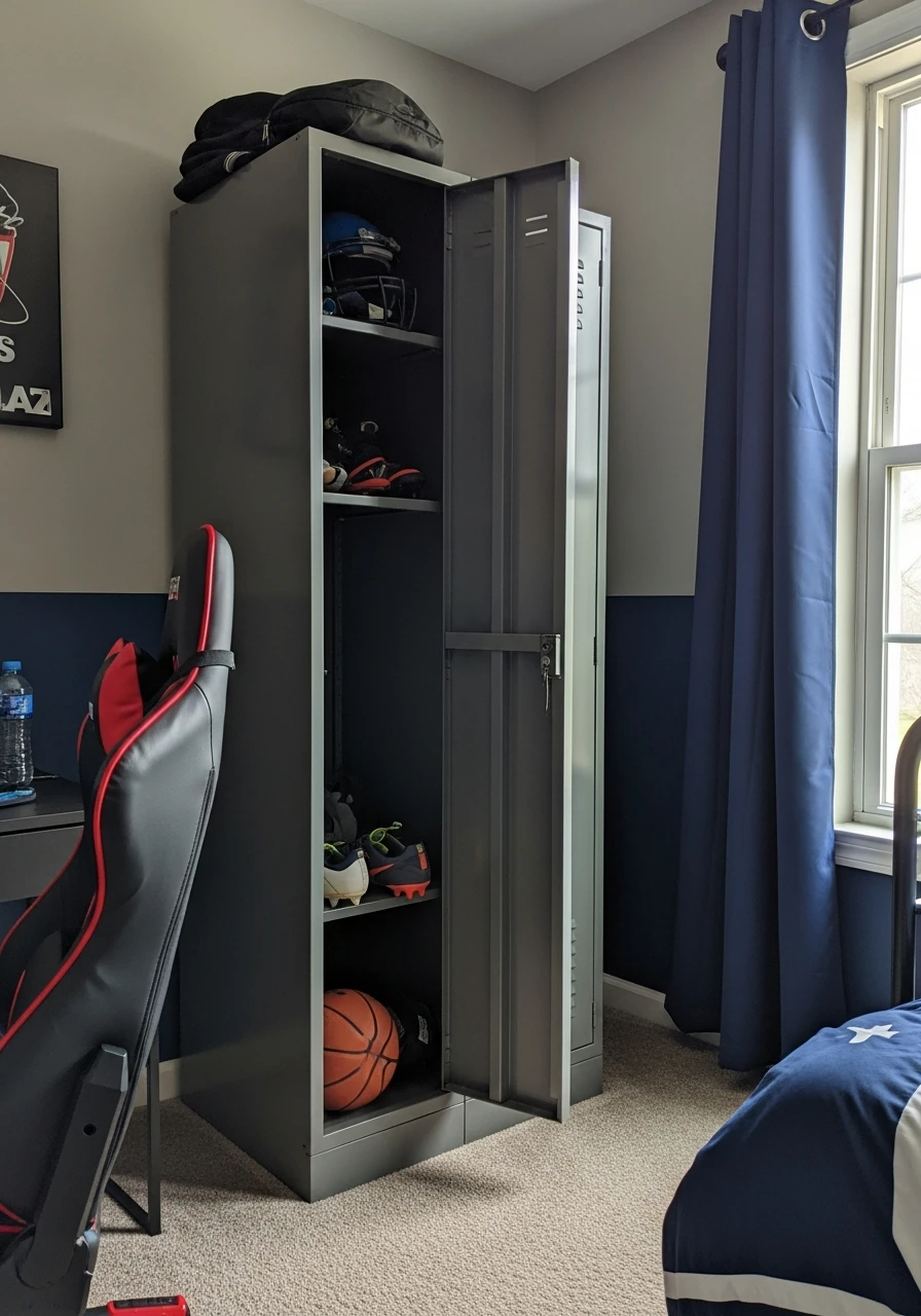 Industrial Locker Cabinet - Preteen boys bedroom ideas