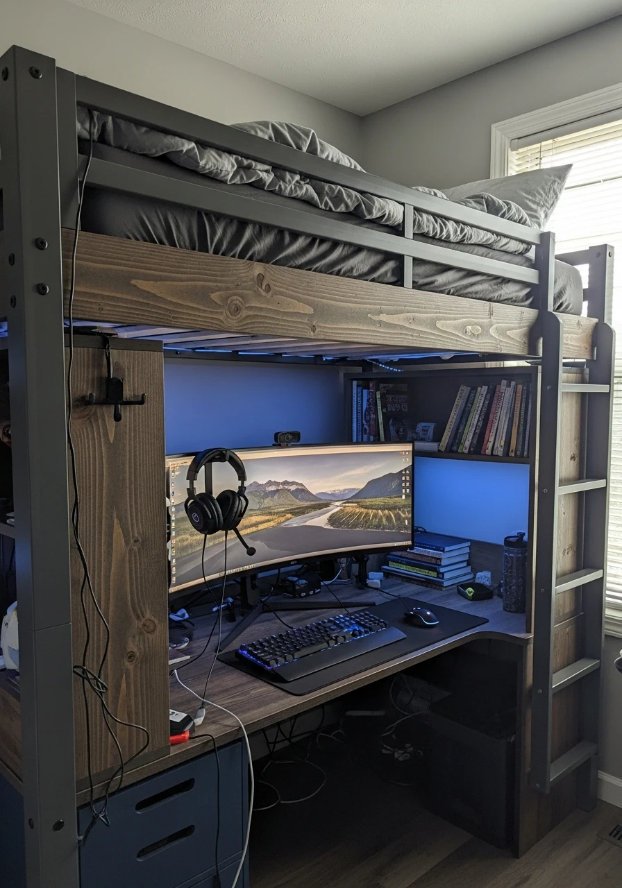 Loft Bed With Desk - Preteen boys bedroom ideas