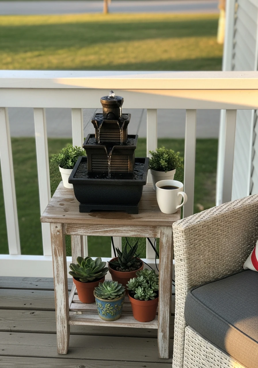 Small Water Feature - 50 Small Front Porch Decorating Ideas That Look Expensive (But Are Totally Budget-Friendly)