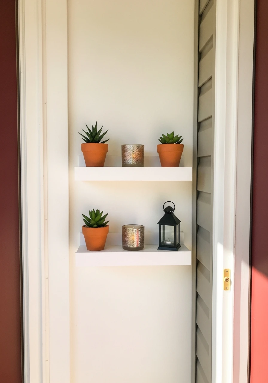 Use Floating Shelves - 50 Small Front Porch Decorating Ideas That Look Expensive (But Are Totally Budget-Friendly)