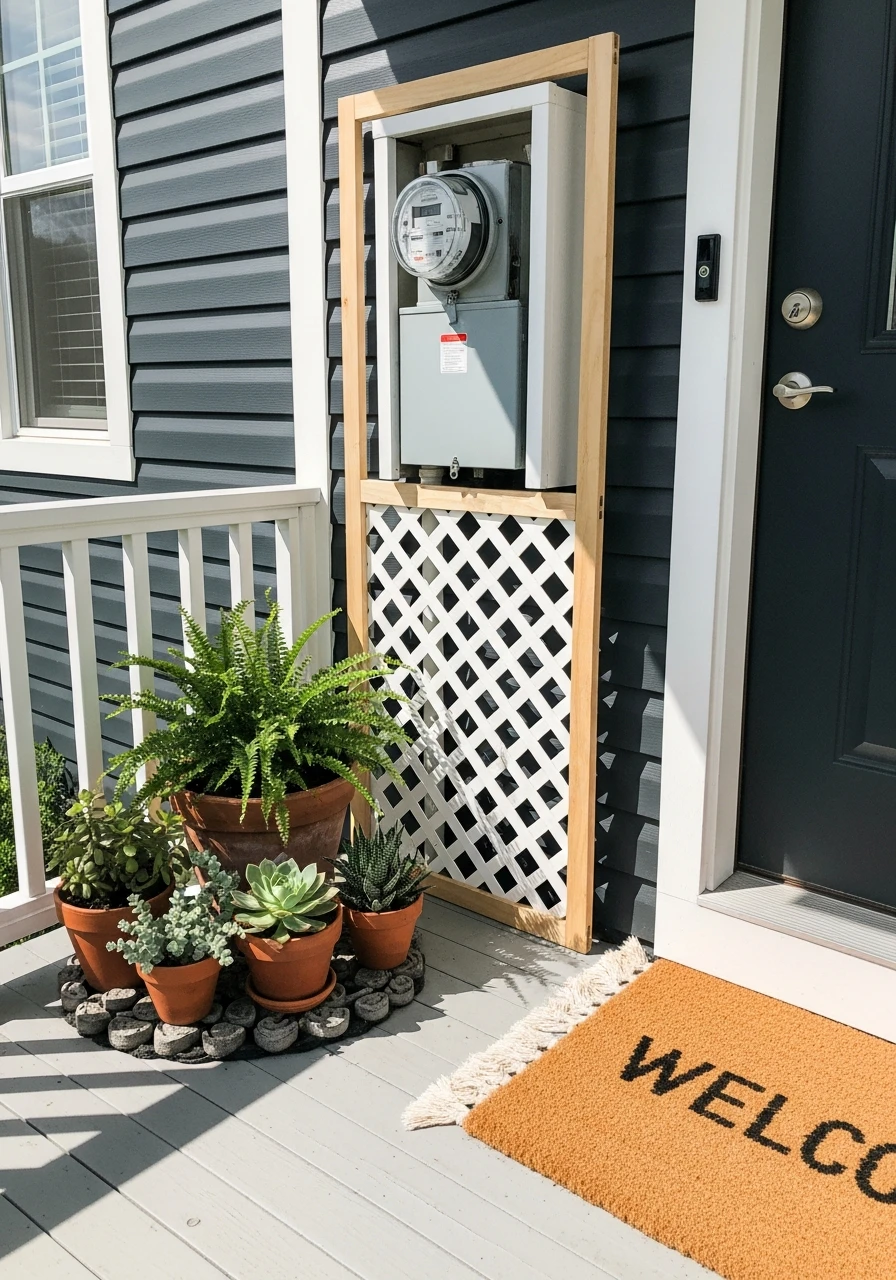 Hide Utility Boxes - 50 Small Front Porch Decorating Ideas That Look Expensive (But Are Totally Budget-Friendly)