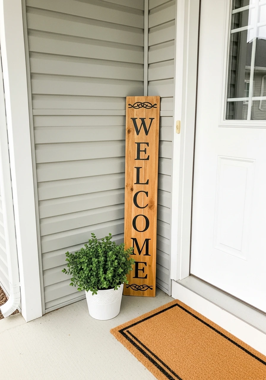 Welcome Sign Refresh - 50 Small Front Porch Decorating Ideas That Look Expensive (But Are Totally Budget-Friendly)