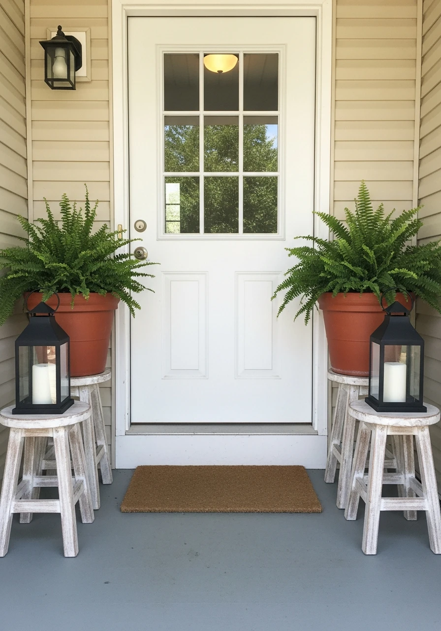 Focus on Symmetry - 50 Small Front Porch Decorating Ideas That Look Expensive (But Are Totally Budget-Friendly)