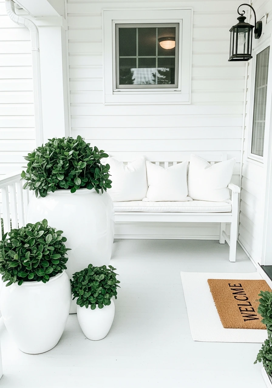 Use White for Brightness - 50 Small Front Porch Decorating Ideas That Look Expensive (But Are Totally Budget-Friendly)