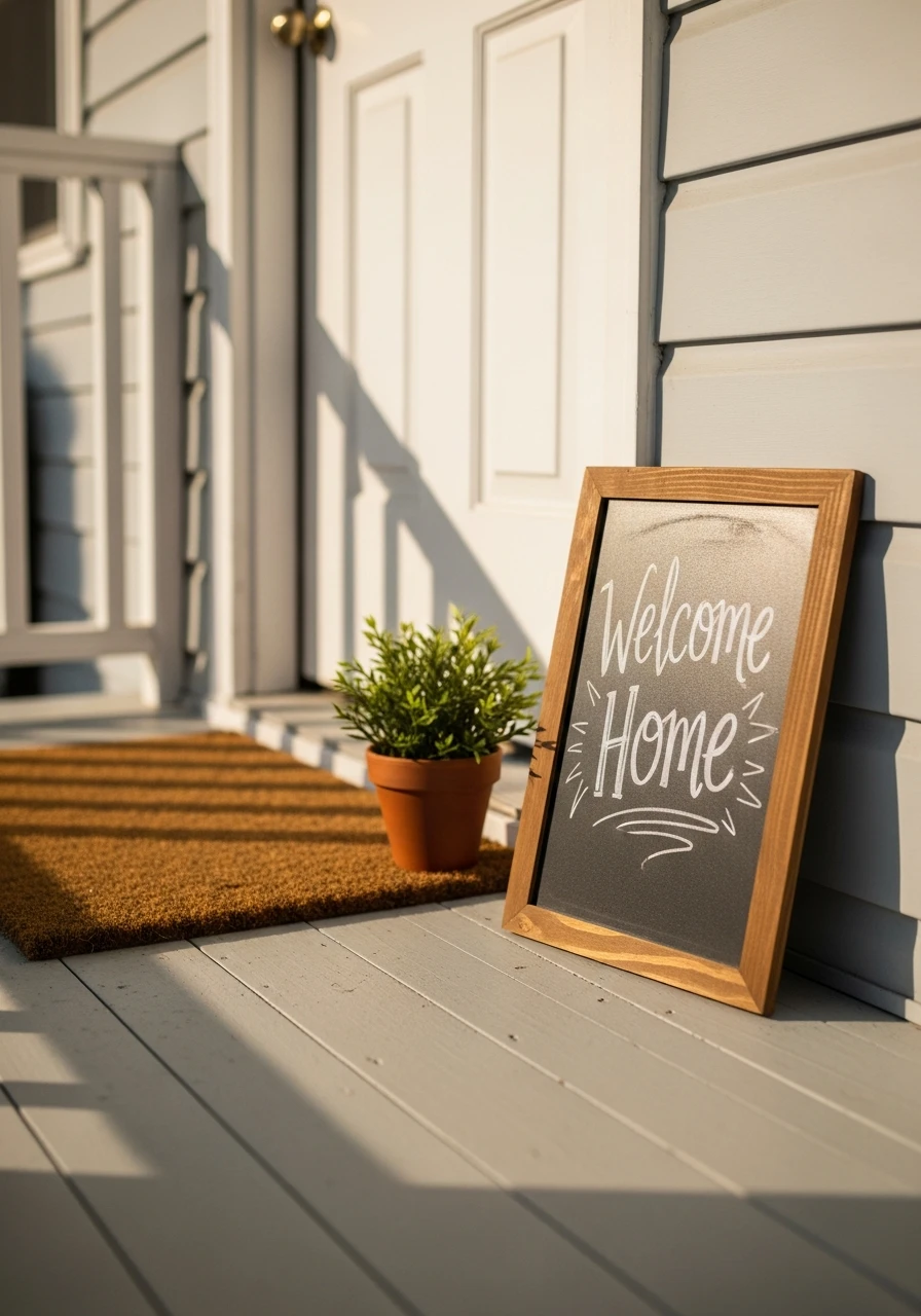 Small Chalkboard Sign - 50 Small Front Porch Decorating Ideas That Look Expensive (But Are Totally Budget-Friendly)