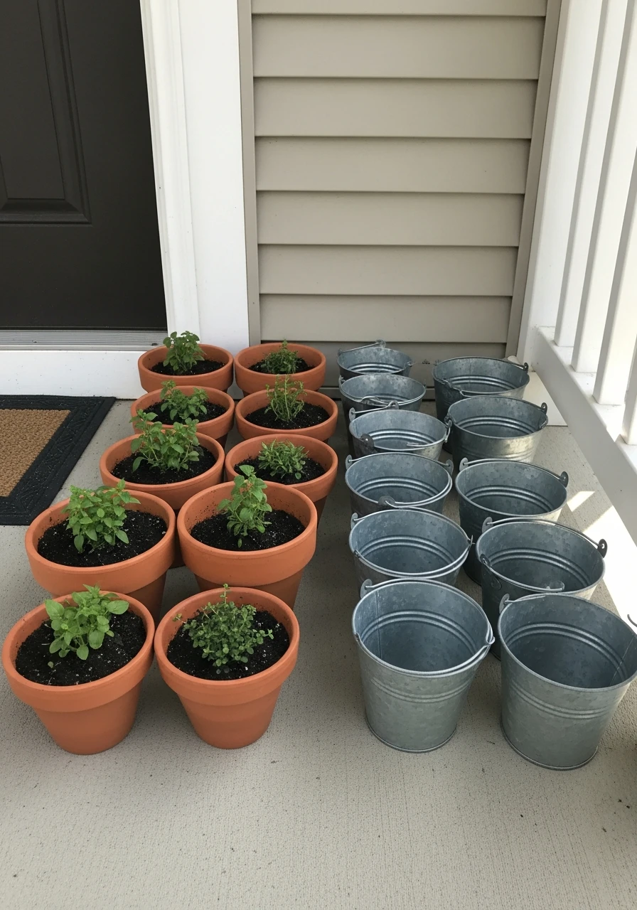 Group Similar Pots - 50 Small Front Porch Decorating Ideas That Look Expensive (But Are Totally Budget-Friendly)