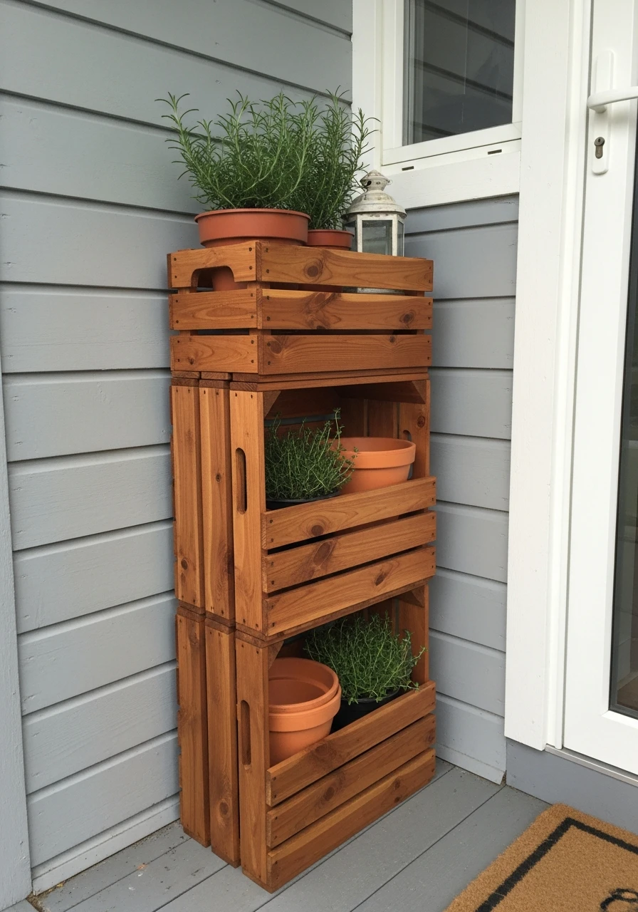 Repurpose Old Crates - 50 Small Front Porch Decorating Ideas That Look Expensive (But Are Totally Budget-Friendly)