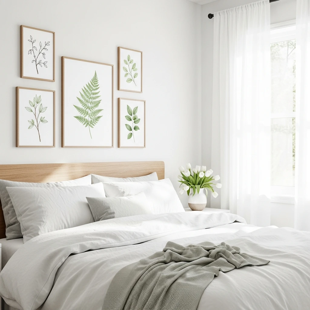 Botanical Wall Art - 50 Easy Spring Bedroom Ideas To Refresh Your Space Now