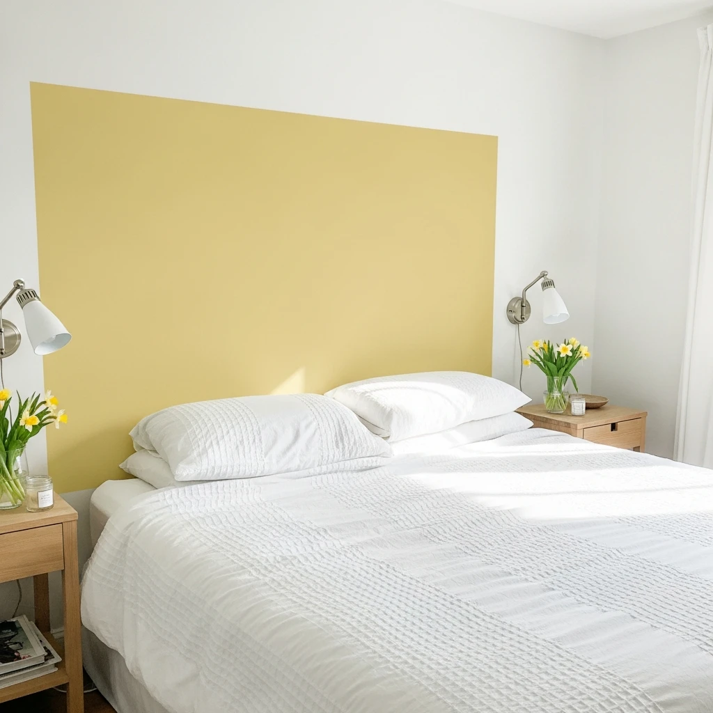 Warm Yellow Accent Wall - 50 Easy Spring Bedroom Ideas To Refresh Your Space Now