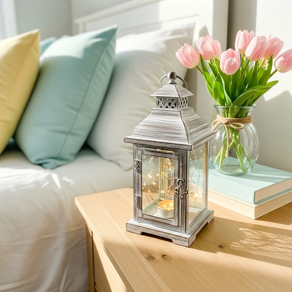 Decorative Lantern Accents - 50 Easy Spring Bedroom Ideas To Refresh Your Space Now