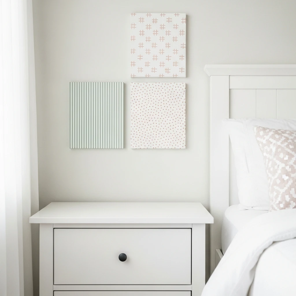Small-Scale Patterned Artwork - 50 Easy Spring Bedroom Ideas To Refresh Your Space Now