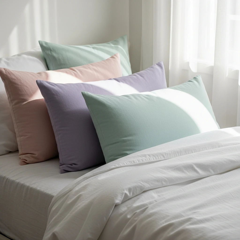 Pastel Accent Pillows - 50 Easy Spring Bedroom Ideas To Refresh Your Space Now