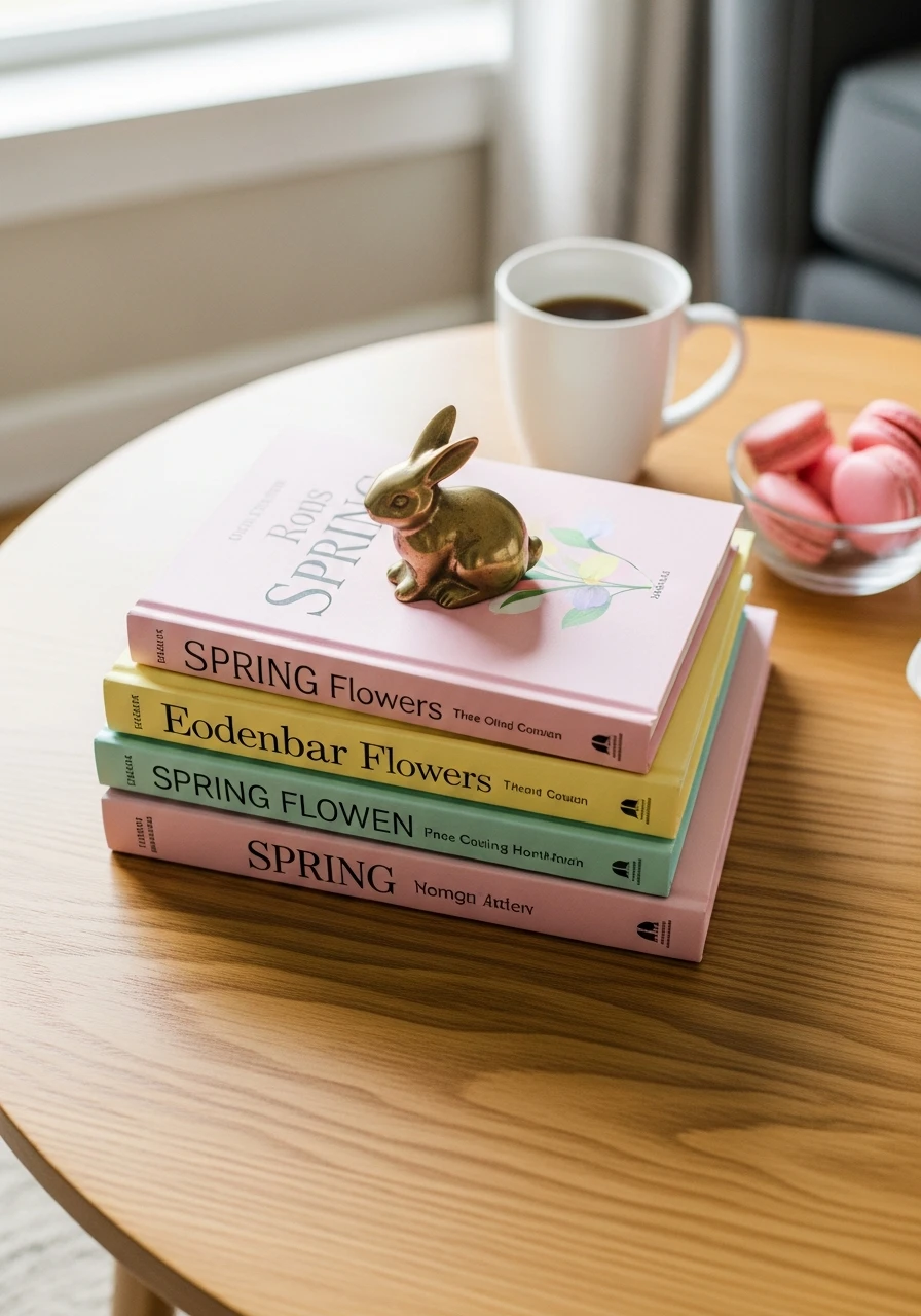 Stack Books With Decor - 50 Easy Spring Coffee Table Decor Ideas for a Fresh Look