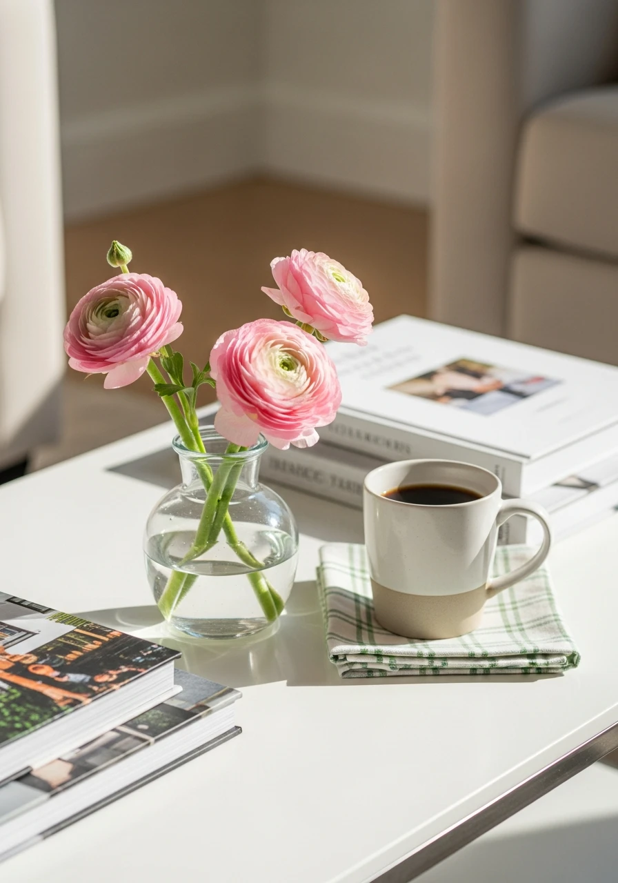 Folded Plaid Napkin - 50 Easy Spring Coffee Table Decor Ideas for a Fresh Look