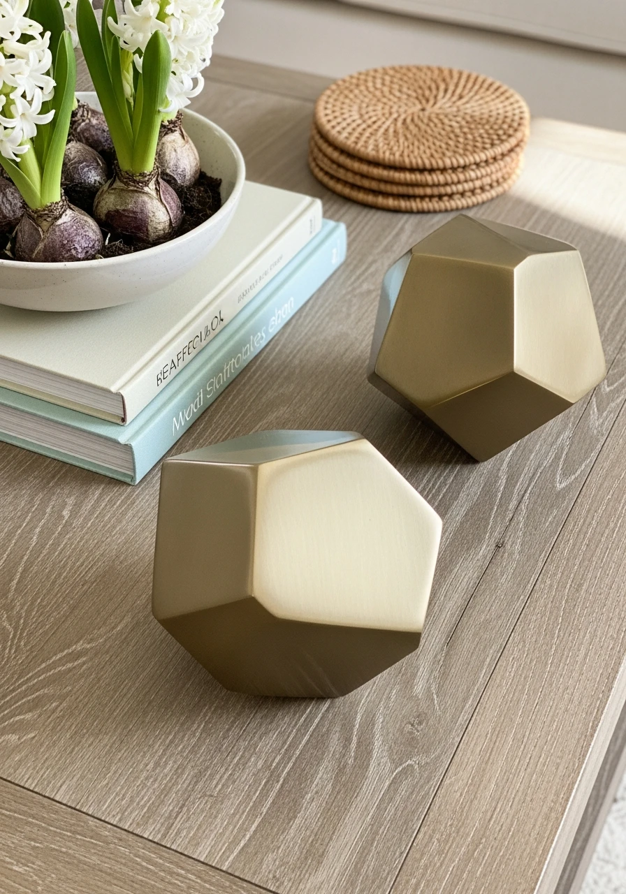 Modern Object Contrast - 50 Easy Spring Coffee Table Decor Ideas for a Fresh Look