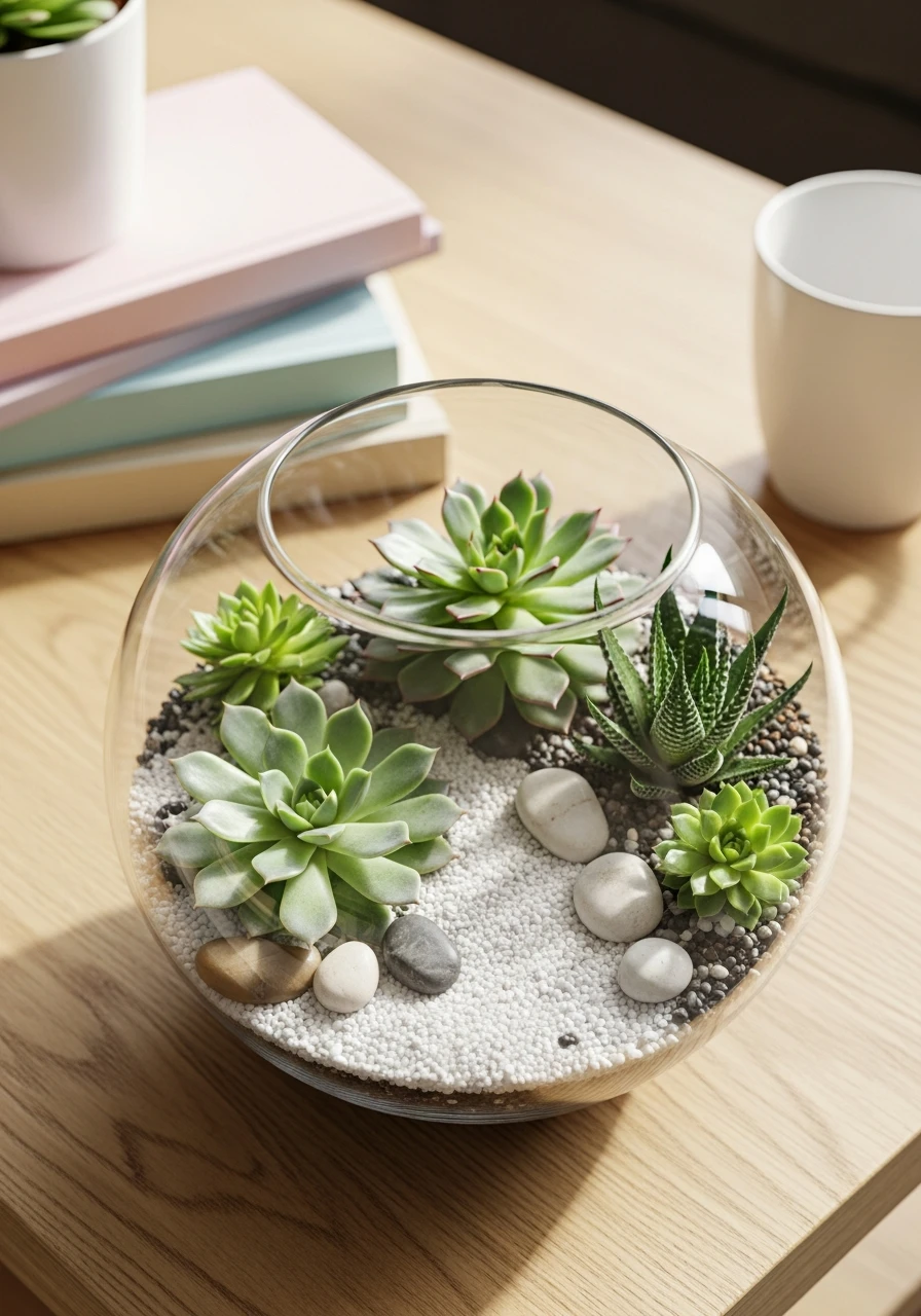 Glass Terrarium Greenery - 50 Easy Spring Coffee Table Decor Ideas for a Fresh Look