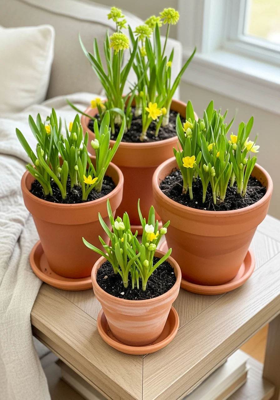 Terracotta Pot Accents - 50 Spring Living Room Decor Ideas