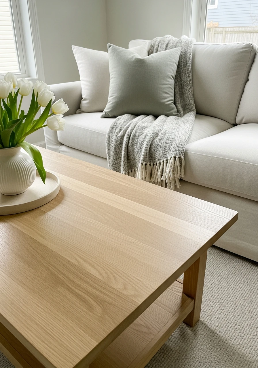 Natural Wood Furniture - 50 Spring Living Room Decor Ideas