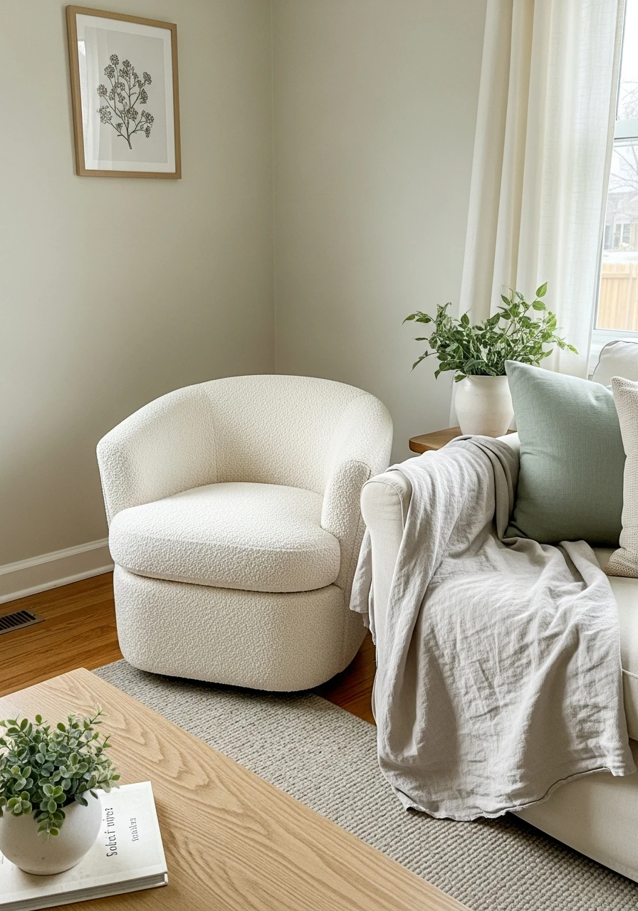 Curved Lounge Chair - 50 Spring Living Room Decor Ideas