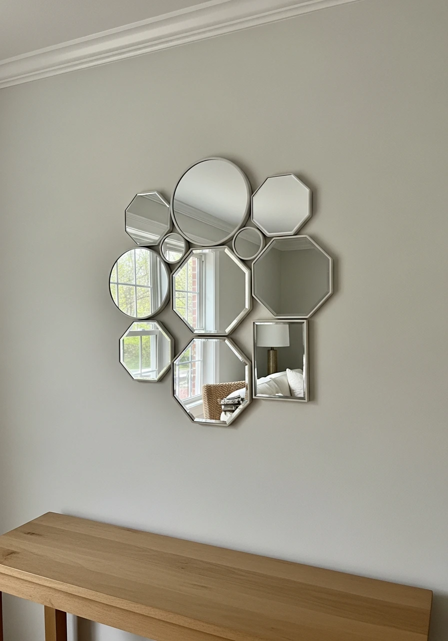 Mirror Cluster Decor - 50 Spring Living Room Decor Ideas