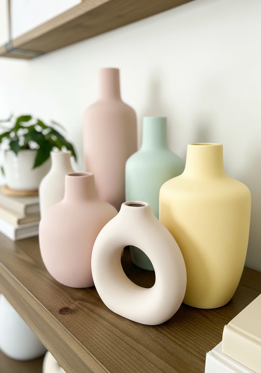 Pastel Ceramic Vases - 50 Spring Living Room Decor Ideas