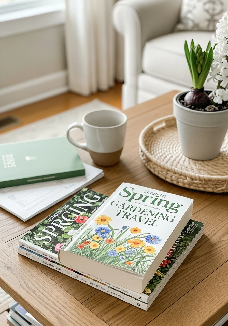 Seasonal Reading Materials - 50 Spring Living Room Decor Ideas