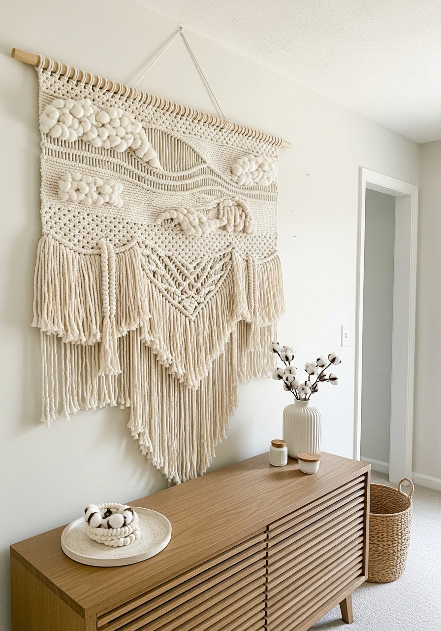 Woven Wall Hangings - 50 Spring Living Room Decor Ideas