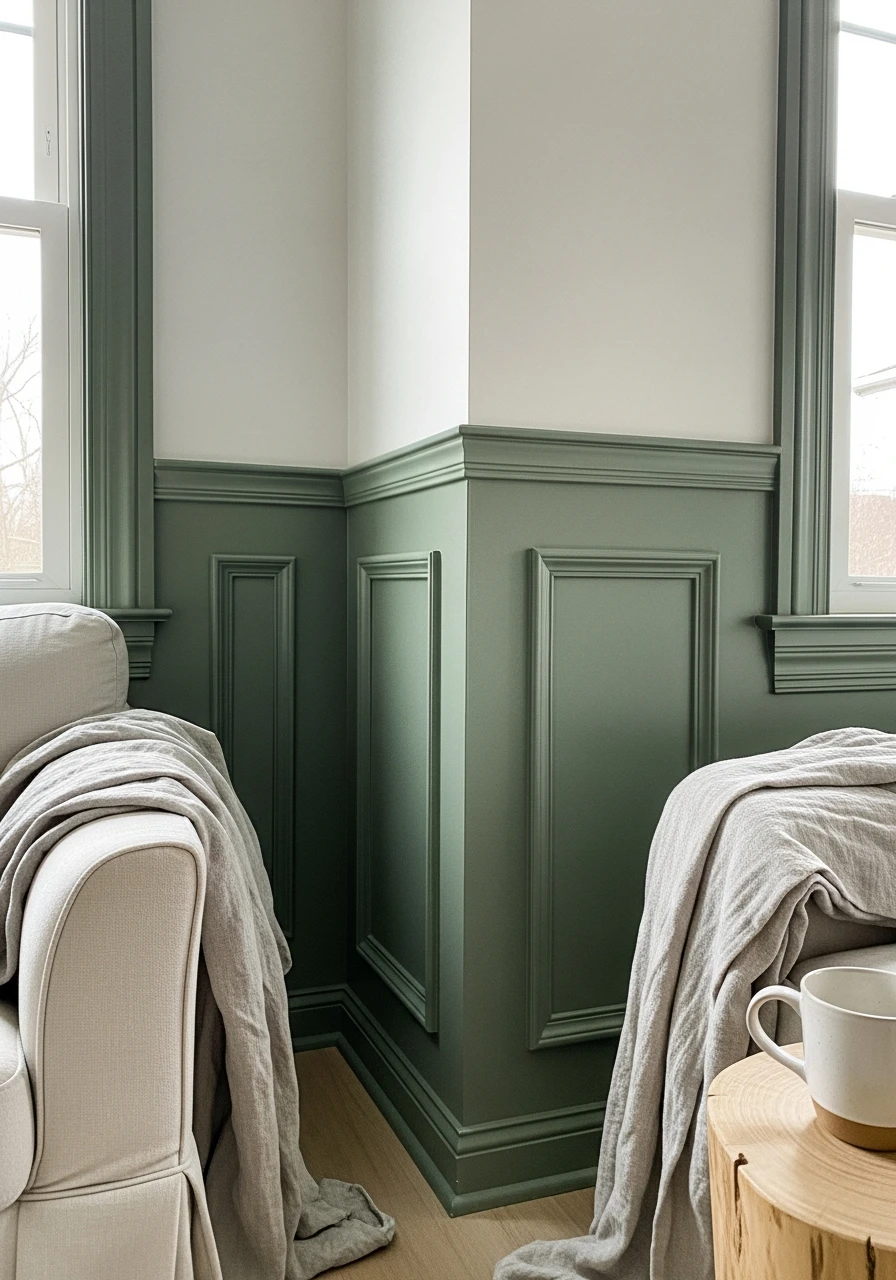 Bold Painted Moldings - 50 Spring Living Room Decor Ideas