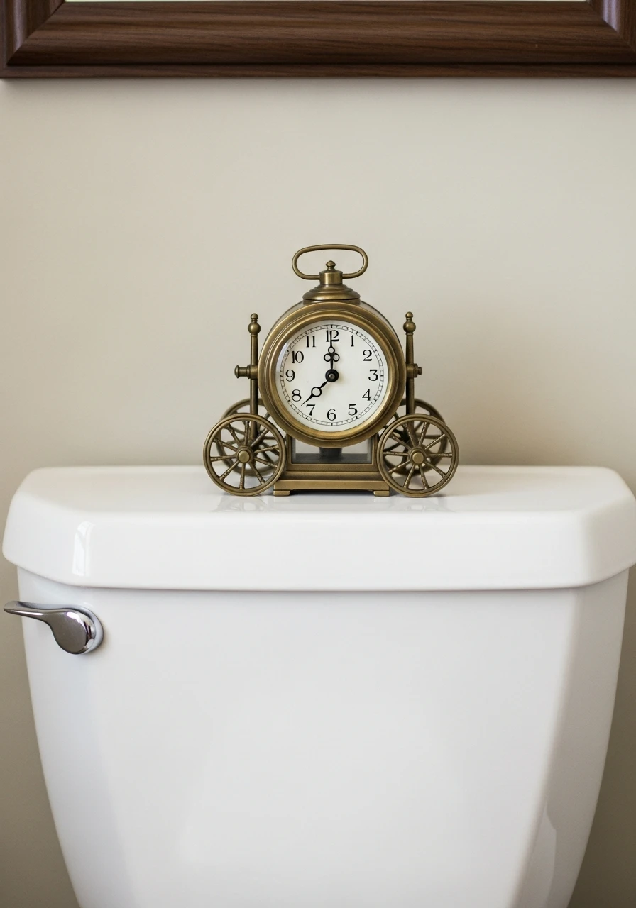 Charming Clock or Hourglass - 50 Stylish Toilet Tank Decor Ideas for a High-End Bathroom Look