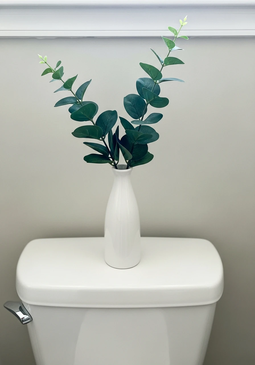 Spa Faux Eucalyptus - 50 Stylish Toilet Tank Decor Ideas for a High-End Bathroom Look