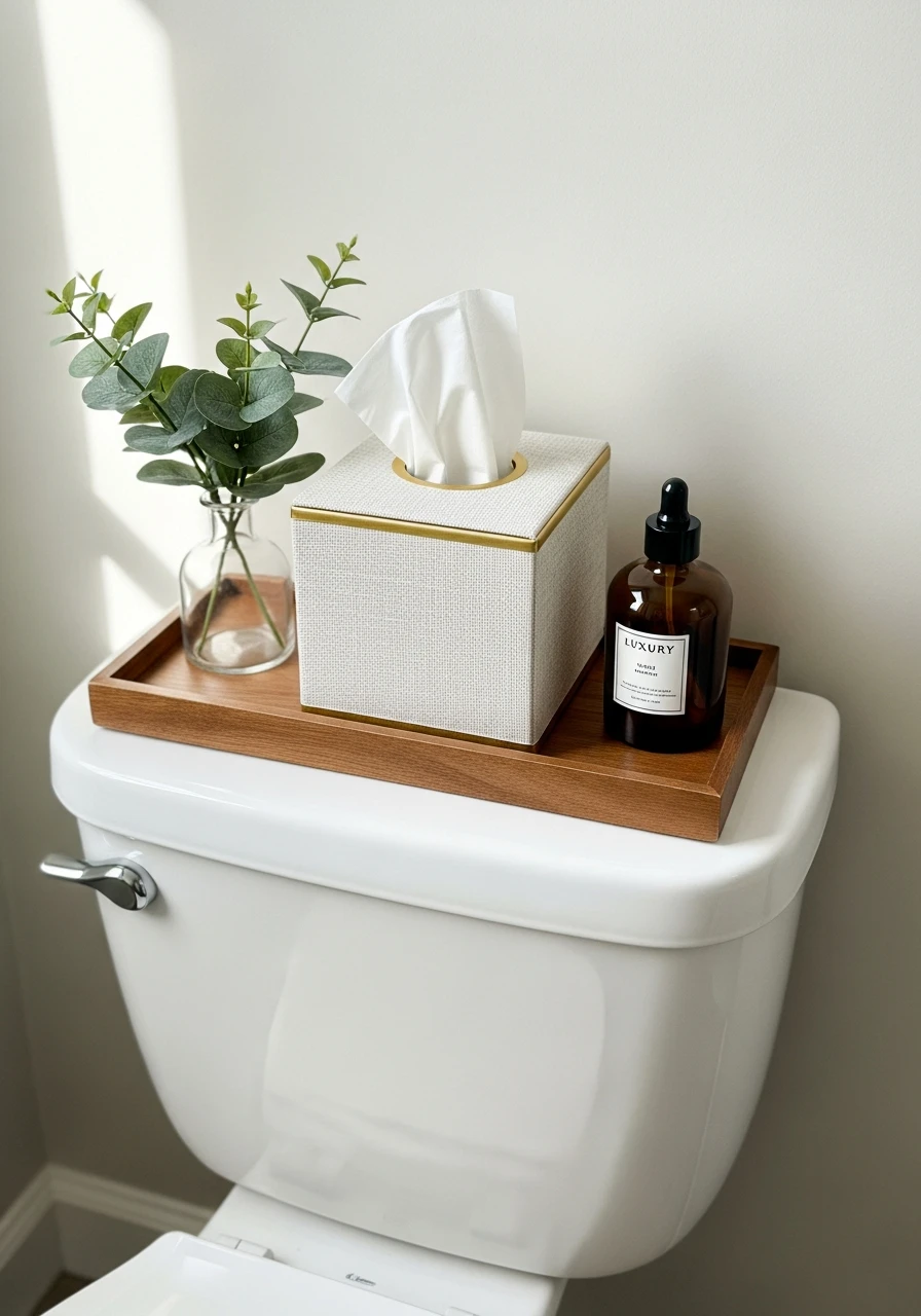 Decorative Tissue Box Cover - 50 Stylish Toilet Tank Decor Ideas for a High-End Bathroom Look