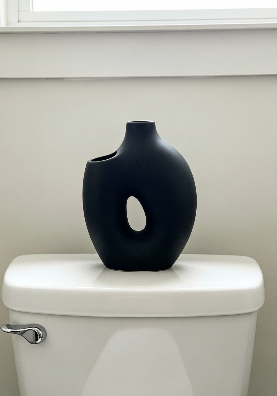 One Bold Statement Piece - 50 Stylish Toilet Tank Decor Ideas for a High-End Bathroom Look