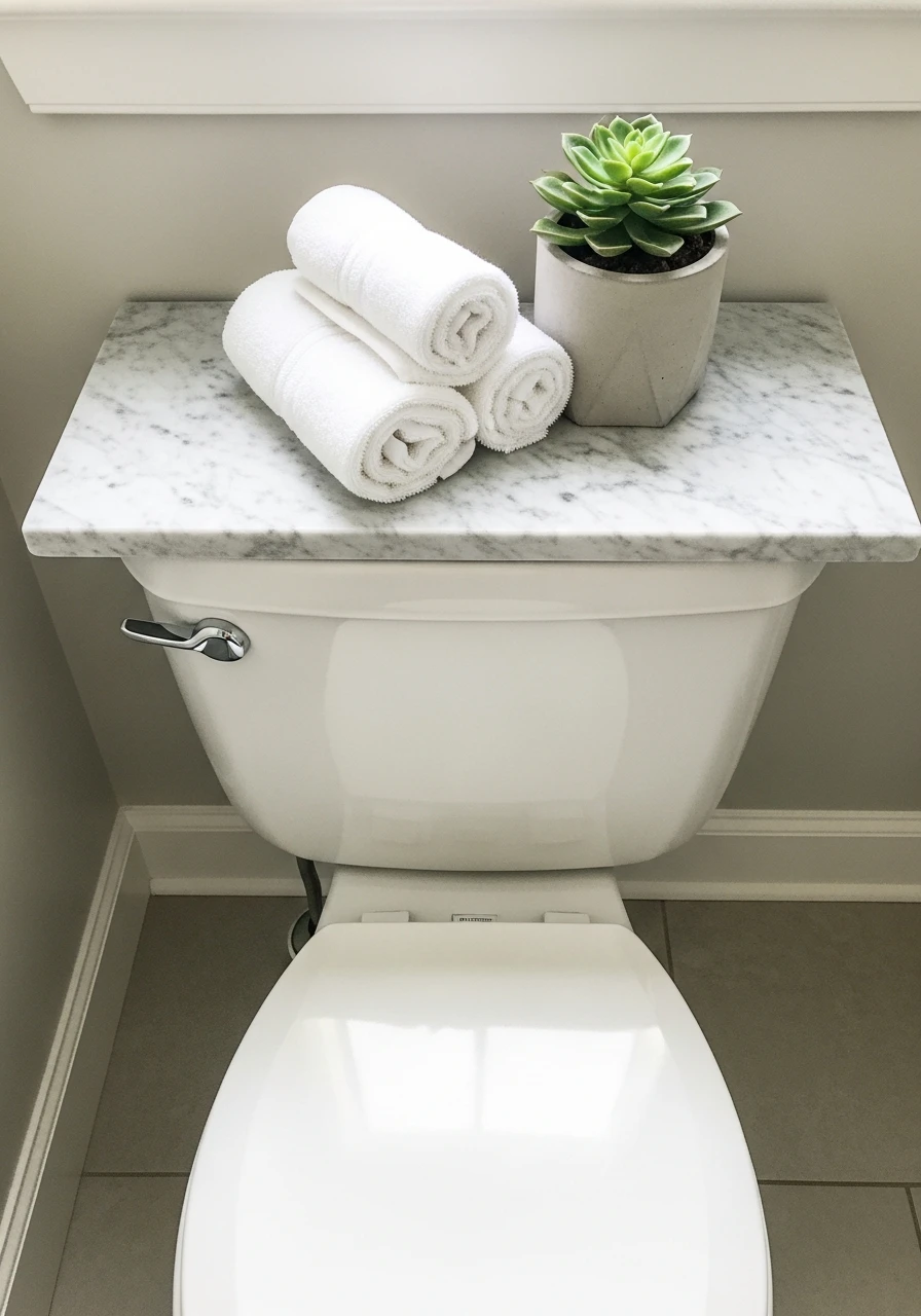 Base Stone Slab - 50 Stylish Toilet Tank Decor Ideas for a High-End Bathroom Look