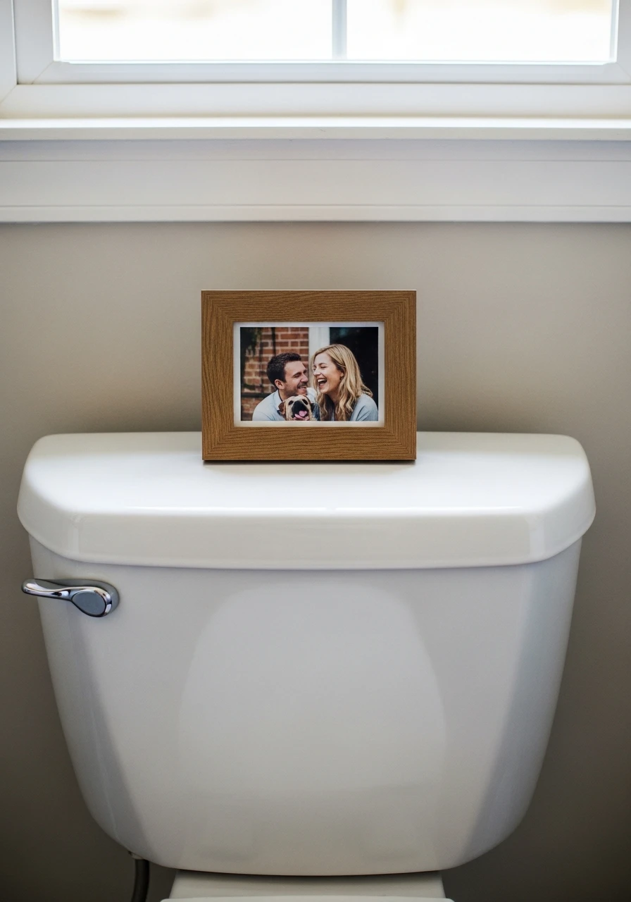 Small Framed Photo - 50 Stylish Toilet Tank Decor Ideas for a High-End Bathroom Look