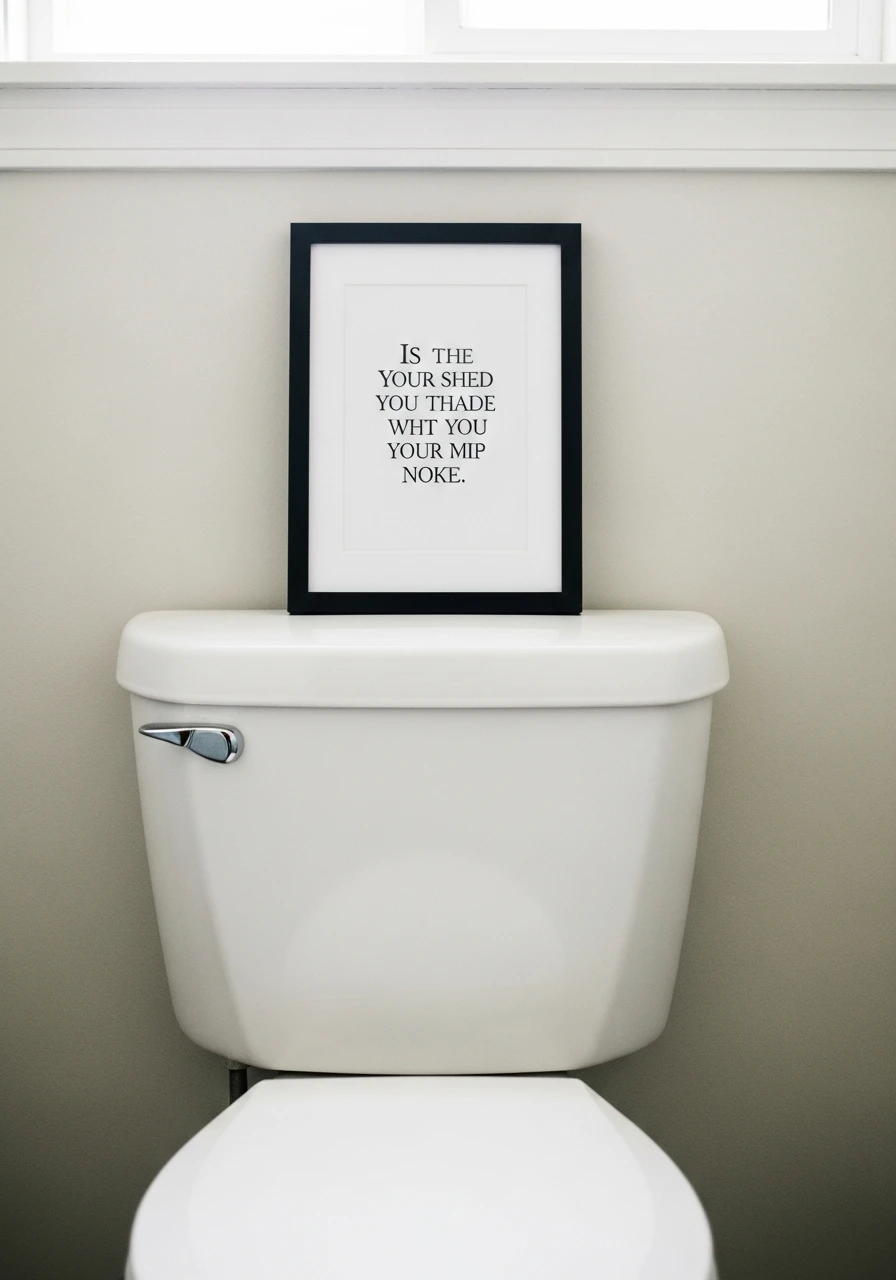 Lean A Small Frame - 50 Stylish Toilet Tank Decor Ideas for a High-End Bathroom Look