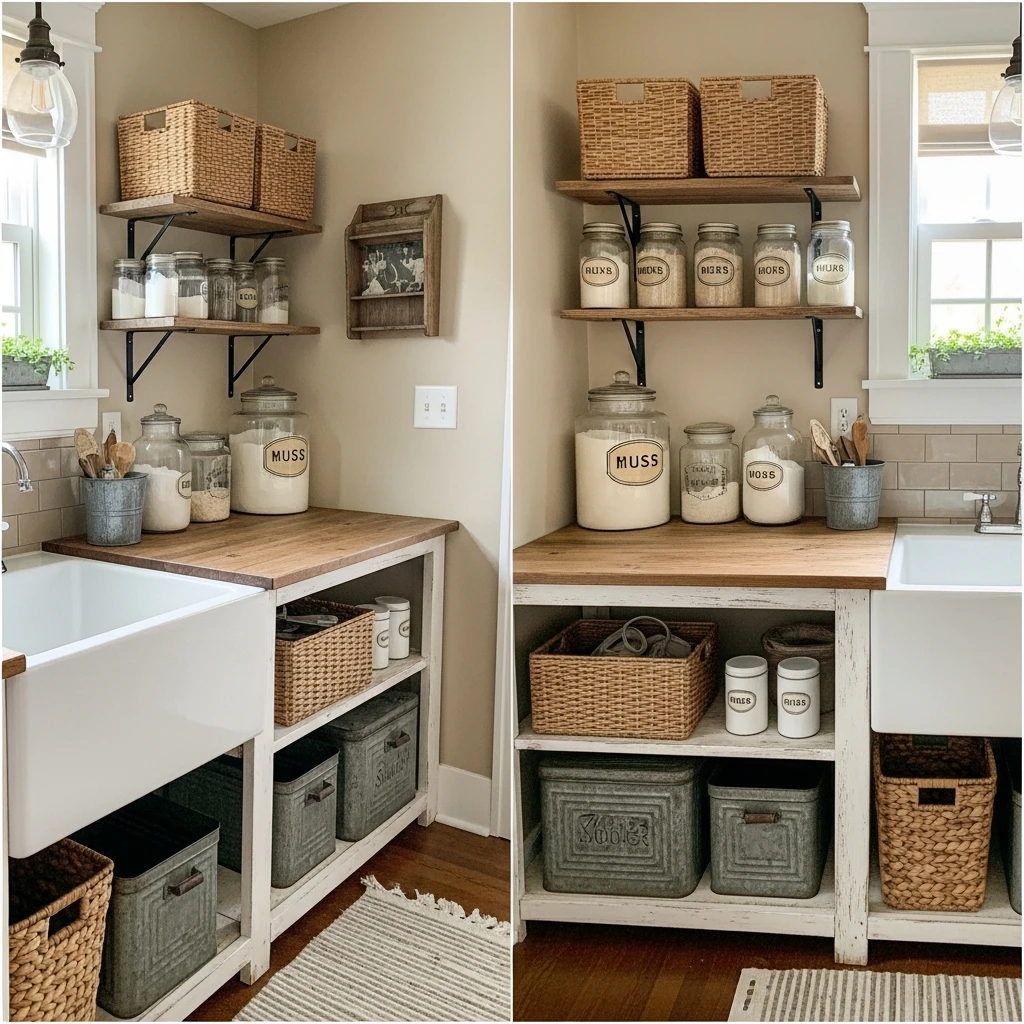 Warm Earth-Tone Palette - 50 Vintage Laundry Room Ideas That Look High-End