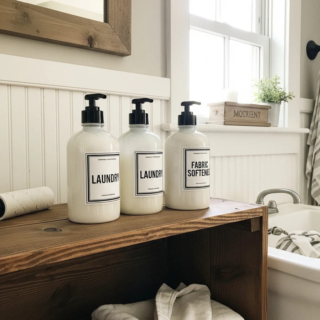 Apothecary Soap Dispensers - 50 Vintage Laundry Room Ideas That Look High-End