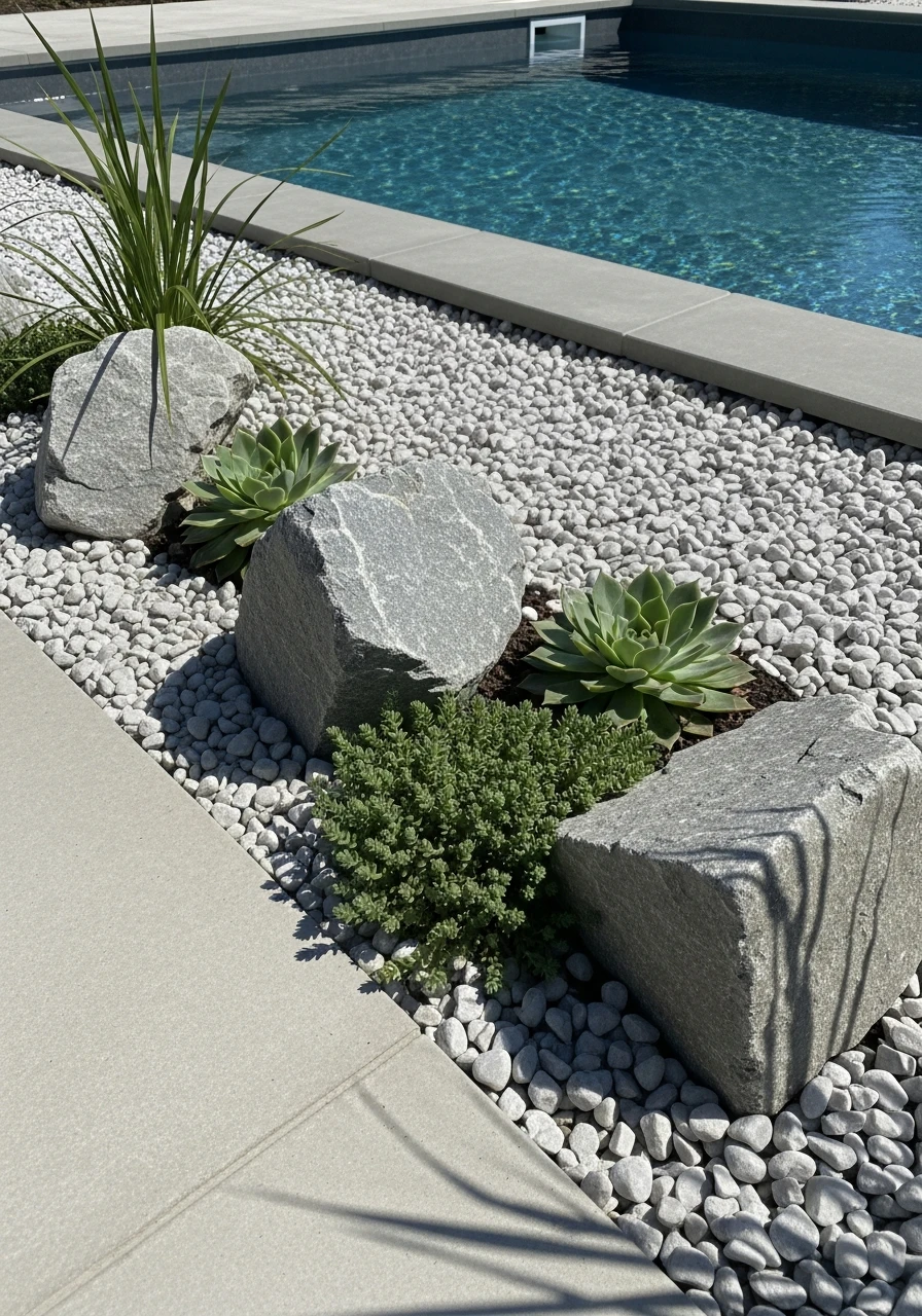 Modern Rock Garden Border - 50 Genius Above Ground Pool Ideas That Look High-End